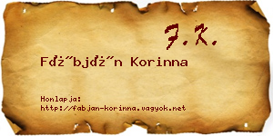 Fábján Korinna névjegykártya